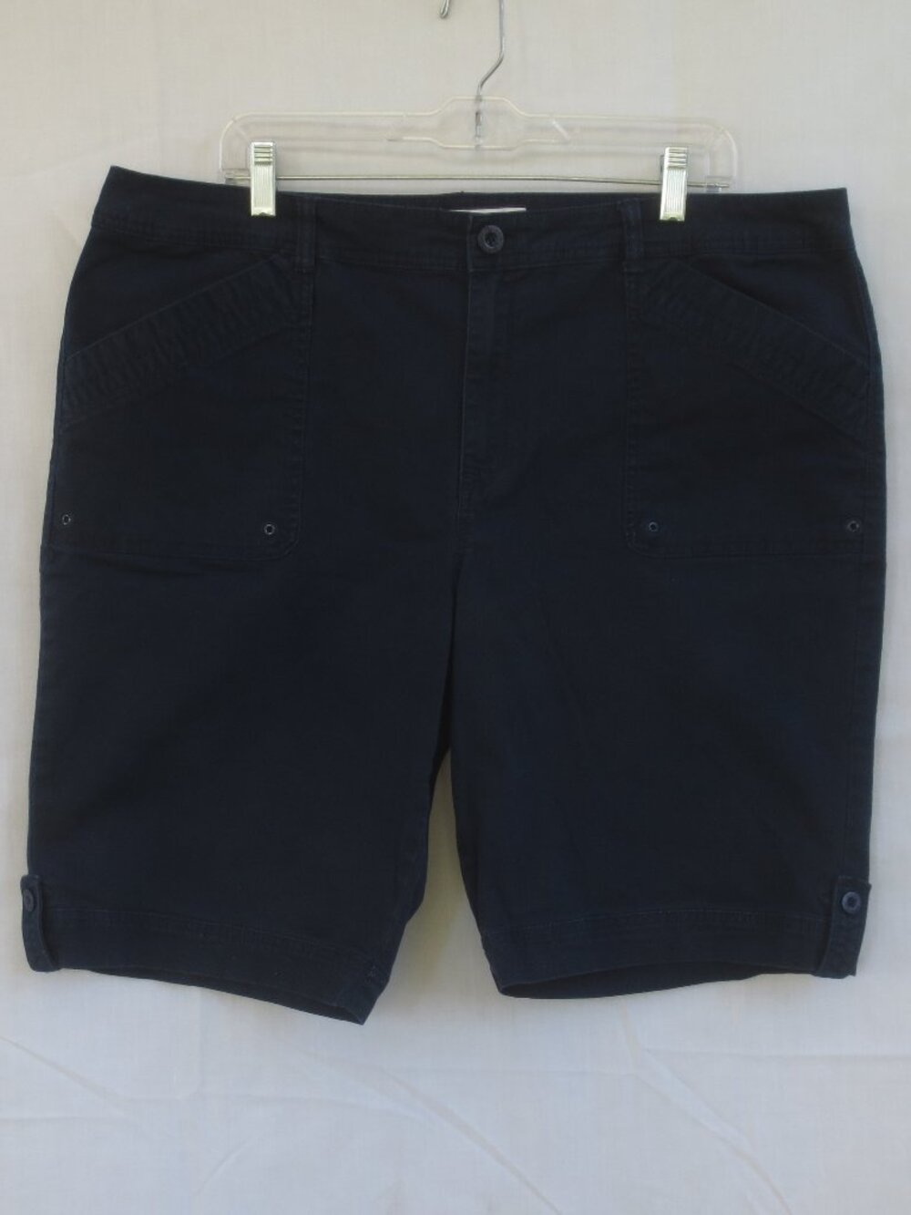 Like New GV Shorts Navy High Rise  Casual Stretch Cotton Bermuda Plus Size 18